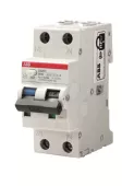 Автоматический выключатель дифференциального тока (АВДТ) ABB DS201 new, 6A, 100mA, тип AC, кривая отключения B, 2 полюса, 6kA, электро-механического типа, ширина 2 модуля DIN