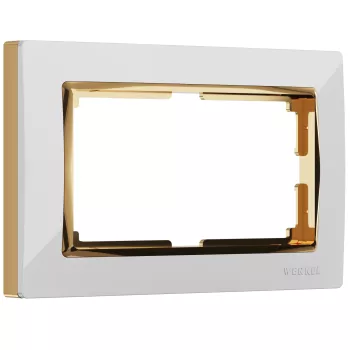 Werkel Snabb белый/золото Рамка для двойной розетки, поликарбонат. W0081933
