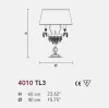 Emme Pi Light лампа настольная с абажуром, Asfour, D 40см, H 60см, 3хЕ14 40W, арматура: металл