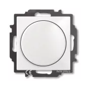 Светорегулятор поворотно-нажимной ABB Basic55 для ламп накаливания 230в и галогеновых ламп 220в, без нейтрали, альпийский белый
