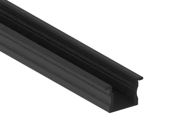 Встраиваемый алюминиевый профиль 23х14,5х2000 мм. Цвет: Черный, RAL9005