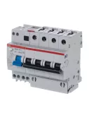 Автоматический выключатель дифференциального тока (АВДТ) ABB DS204, 10A, 30mA, тип AC, кривая отключения C, 4 полюса, 6kA, электро-механического типа, ширина 8 модулей DIN