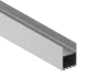 Накладной/подвесной алюминиевый профиль, 50х73х2000, Цвет: Анодированное серебо