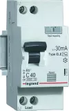 Автоматический выключатель дифференциального тока (АВДТ) Legrand RX3, 6A, 30mA, тип AC, кривая отключения C, 2 полюса, 6kA, электронного типа, ширина 2 модуля DIN