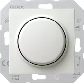 Светорегулятор поворотный Gira S-Color для ламп накаливания 230в и галогеновых ламп 220в, без нейтрали, белый