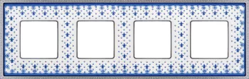 Рамка Fede Belle Epoque Porcelain на 4 поста, универсальная, blue lys - bright chrome