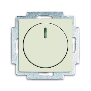 Светорегулятор поворотно-нажимной ABB Basic55 для люминесцентных ламп с управляемым эпра, без нейтрали, chalet-белый