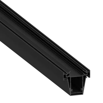 Встраиваемый алюминиевый профиль 3в1 под натяжной потолок, 75х82,5х3000. Цвет:Черный