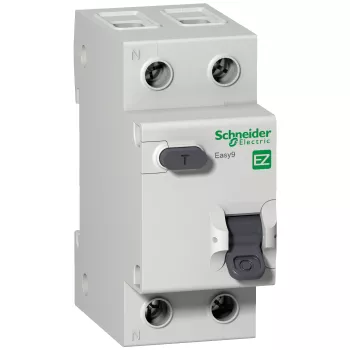 Автоматический выключатель дифференциального тока (АВДТ) Schneider Electric Easy9, 32A, 30mA, тип AC, кривая отключения C, 2 полюса, 4,5kA, электронного типа, ширина 2 модуля DIN