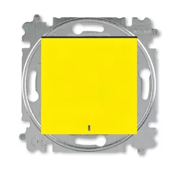 ABB Levit жёлтый / дымчатый чёрный Выключатель кнопочный 1-но клавишный с подсветкой