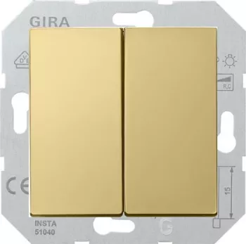 Светорегулятор клавишный Gira ClassiX для ламп накаливания 230в, электронных и обмоточных трансформаторов 12в, без нейтрали, латунь