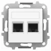 Розетка телефонная двойная ABB Sky RJ45, альпийский белый