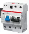 Автоматический выключатель дифференциального тока (АВДТ) ABB DS202, 40A, 30mA, тип AC, кривая отключения B, 2 полюса, 6kA, электро-механического типа, ширина 4 модуля DIN