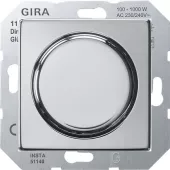 Светорегулятор поворотно-нажимной Gira ClassiX для ламп накаливания 230в и электронных трансформаторов 12в, без нейтрали, хром