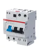 Автоматический выключатель дифференциального тока (АВДТ) ABB DS202, 25A, 30mA, тип AC, кривая отключения C, 2 полюса, 6kA, электро-механического типа, ширина 4 модуля DIN
