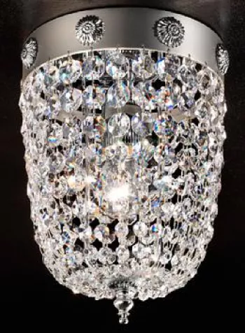 Emme Pi Light свет-к потолочный, кристаллы Asfour, диам 20см, выс 25см, 1хЕ27 max 100W, хром