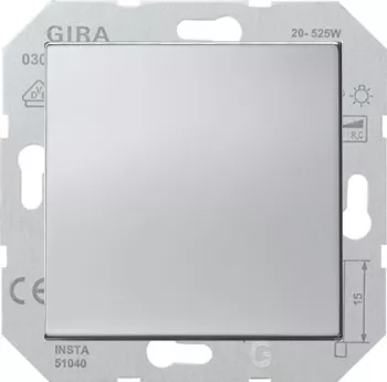 Светорегулятор клавишный Gira ClassiX для люминесцентных ламп с управляемым эпра, с нейтралью, хром