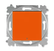 ABB Levit оранжевый / дымчатый чёрный Выключатель 1-но клавишный простой с подсветкой