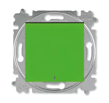 ABB Levit зелёный / дымчатый чёрный Выключатель 1-но клавишный простой с подсветкой