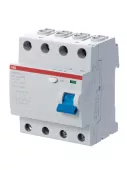 Устройство защитного отключения (УЗО) ABB F200, 4 полюса, 100A, 30 mA, тип AC, электро-механическое, ширина 4 DIN-модуля