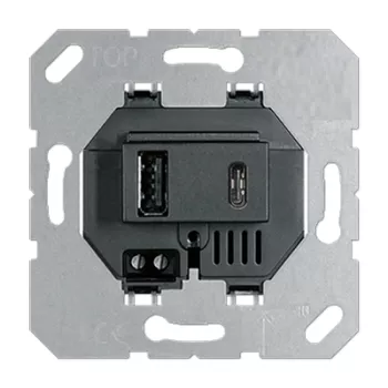 USB зарядное устройство, 3.1A тип A,С черный