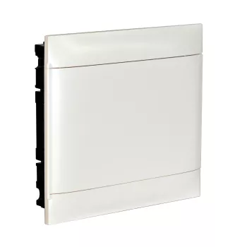 Пластиковый щиток на 36 модулей (2х18) Legrand Practibox S для встраиваемого монтажа в твёрдые стены, цвет двери белый