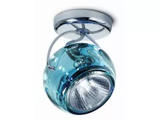 Fabbian Светильник настенно-потолочный Beluga Colour 1х75W GU10 синее стекло, хром