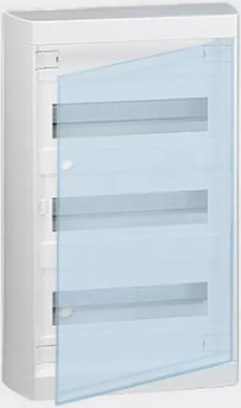 Бокс на 36 модулей накладной (3х12м), белый/прозрачная дверь из пластика
