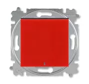 ABB Levit красный / дымчатый чёрный Выключатель кнопочный 1-но клавишный с подсветкой