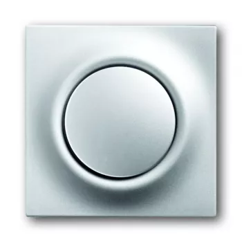 Кнопка звонка одноклавишная (1н.о.) ABB Impuls с красной подсветкой, на винтах, серебристо-алюминиевый