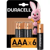 Duracell Батарейка алкалиновая AAA LR03/MN2400 Basic 1.5v (блистер  6 шт.)