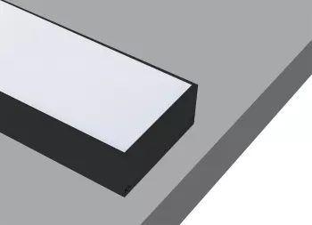 Donolux накладной алюминиевый профиль, 2 метра, габариты в сборе: 70х35х2000 мм. Черный матовый, RAL